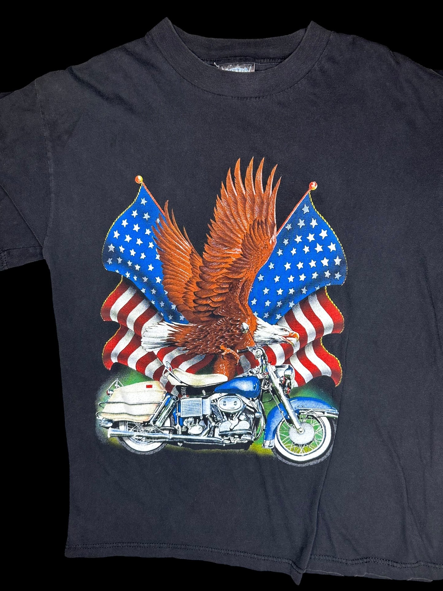 American Flag Biker Eagle Shirt 90s