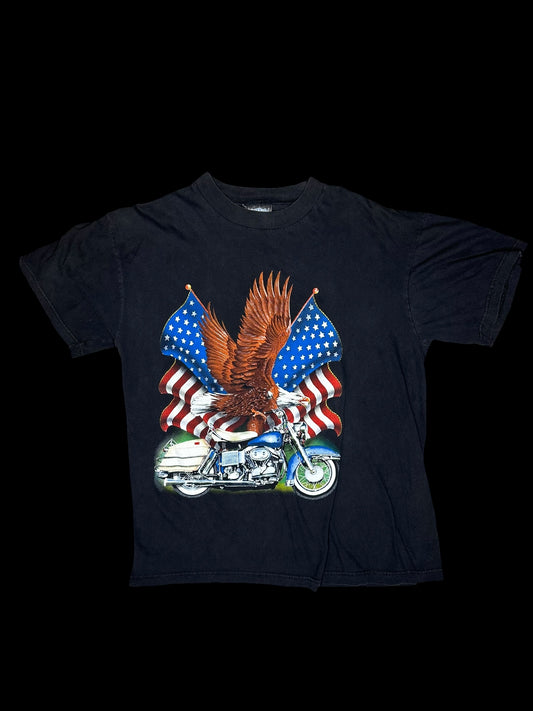 American Flag Biker Eagle Shirt 90s