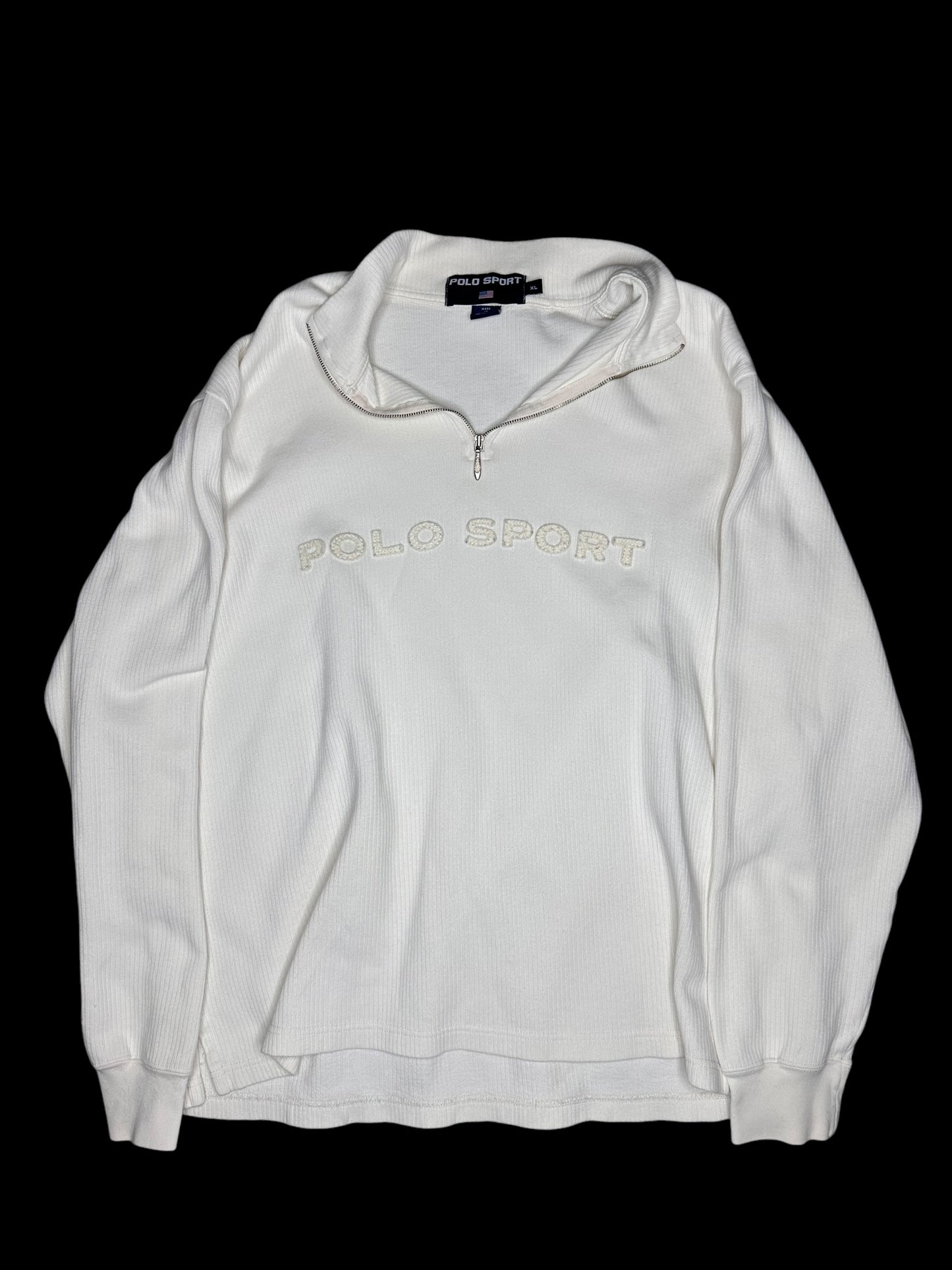 Polo Sport Cream White Quarter Zip Pullover 90s