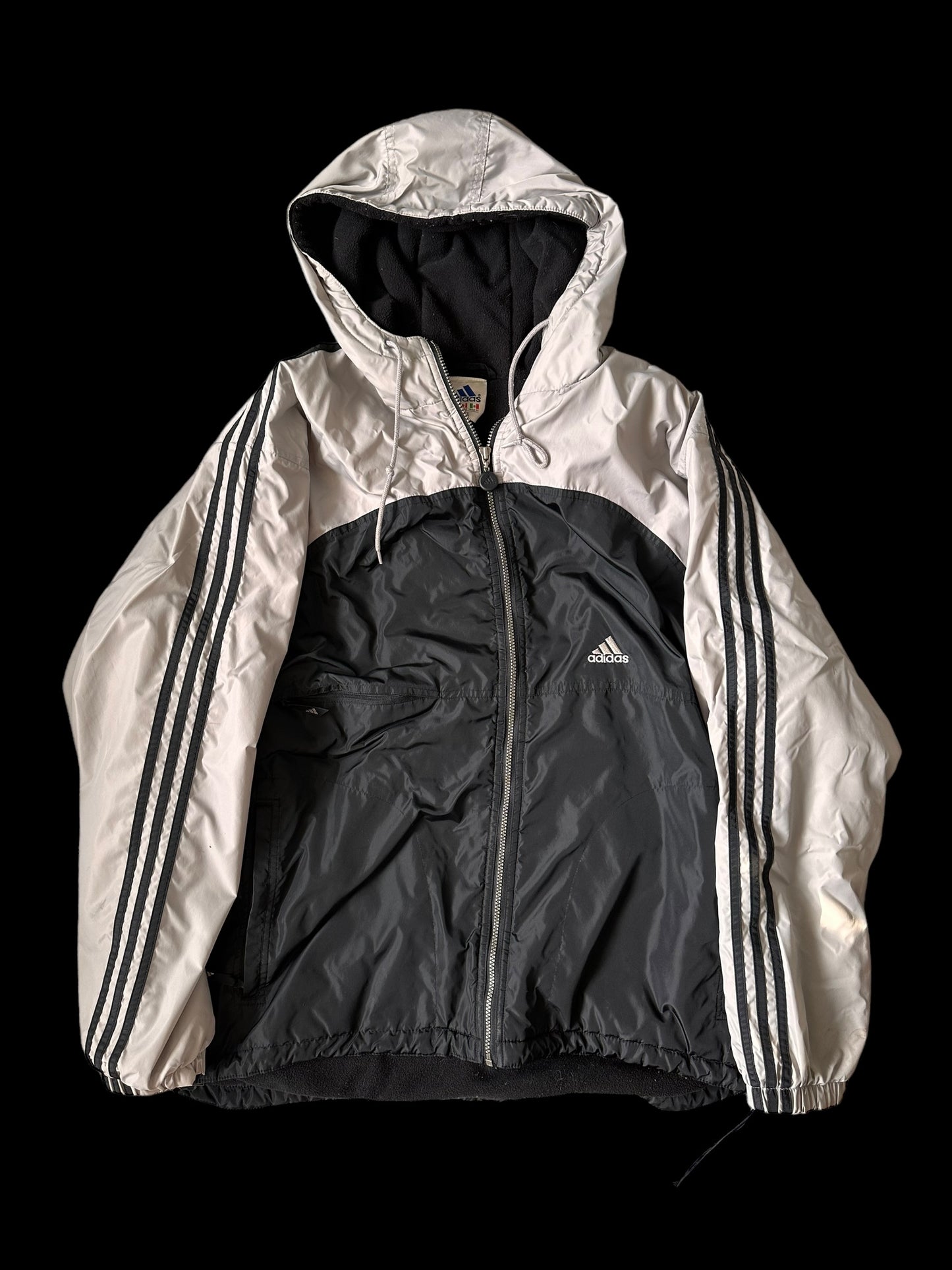 Adidas Grey Three Stripes Jacket 90s