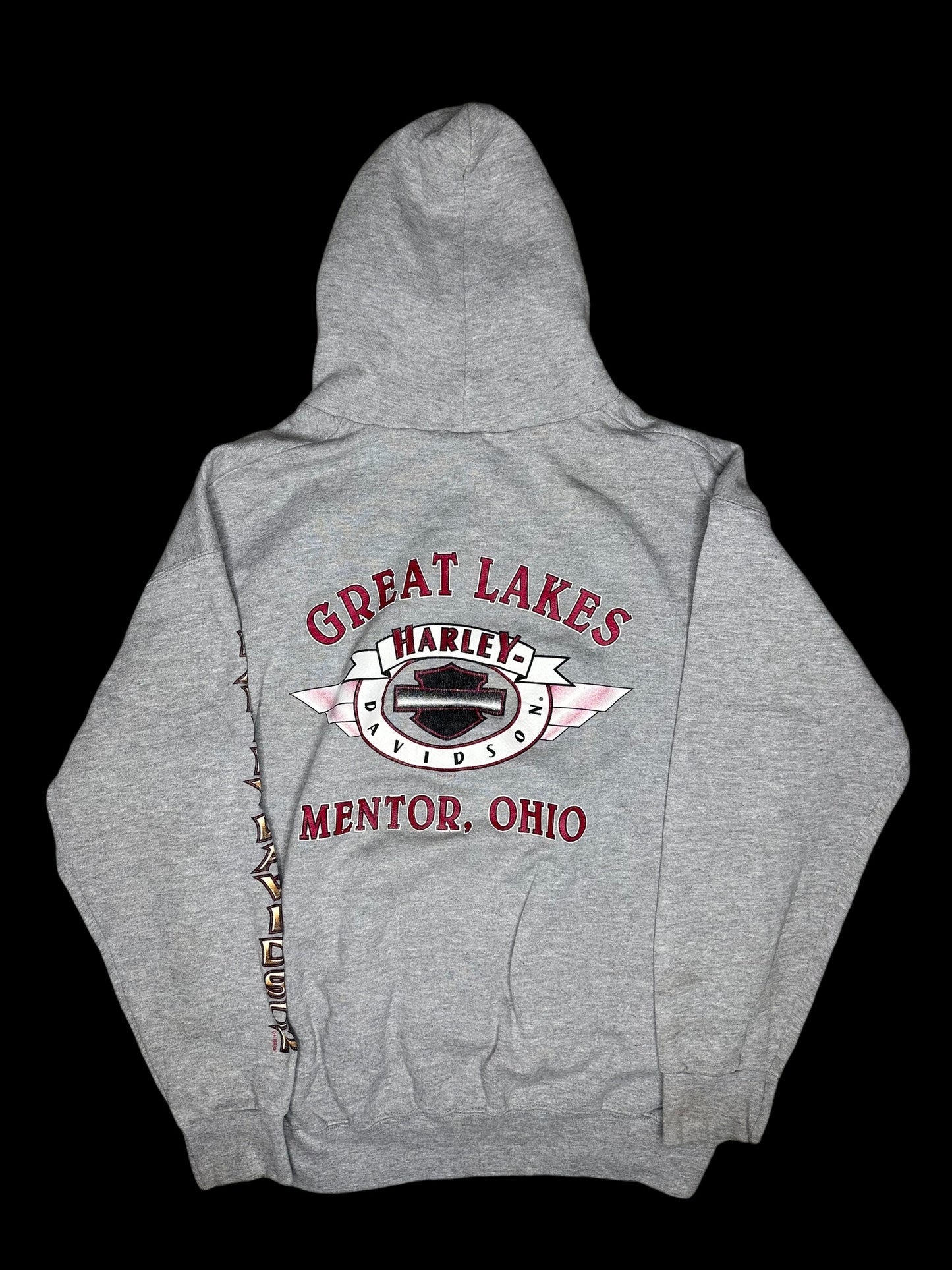 Harley Davidson Great Lakes Mentor Ohio Hoodie 90s